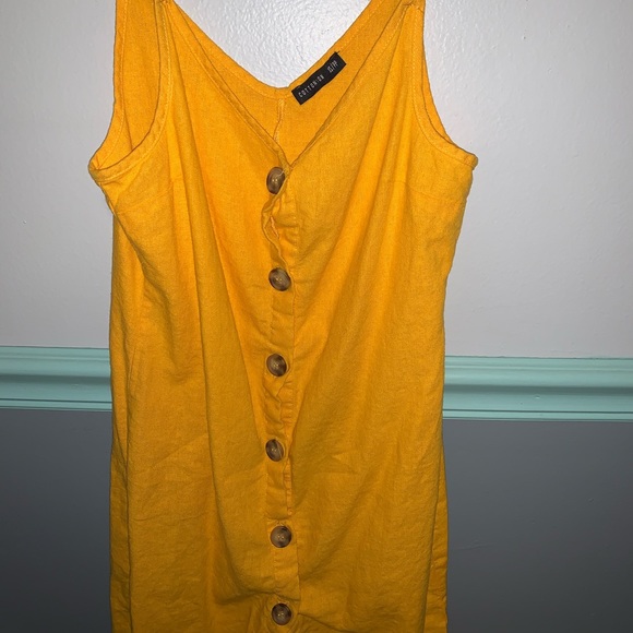 button down yellow dress